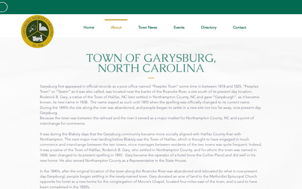 Garysburg criminal records and official town history