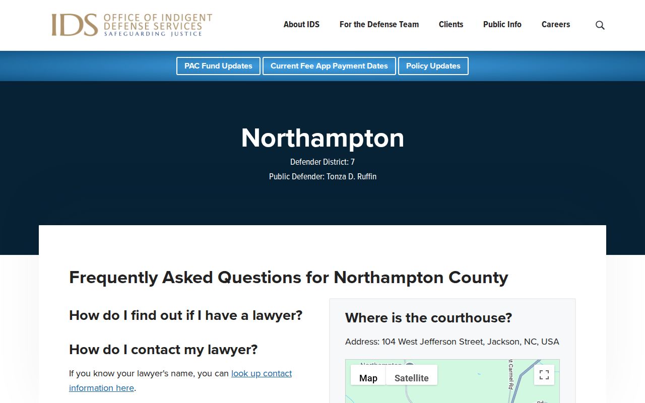 Northampton County criminal court Defender District 7 office
