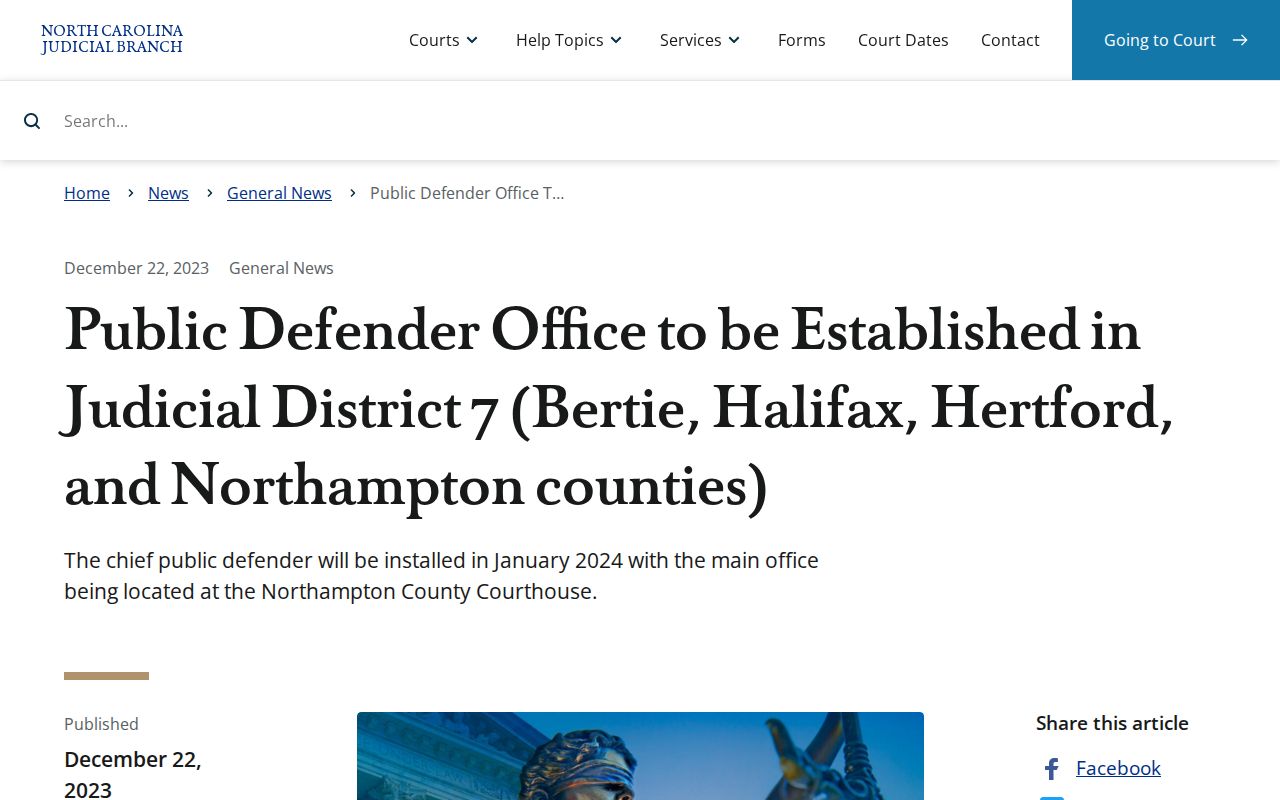 Rich Square criminal case records Defender District 7