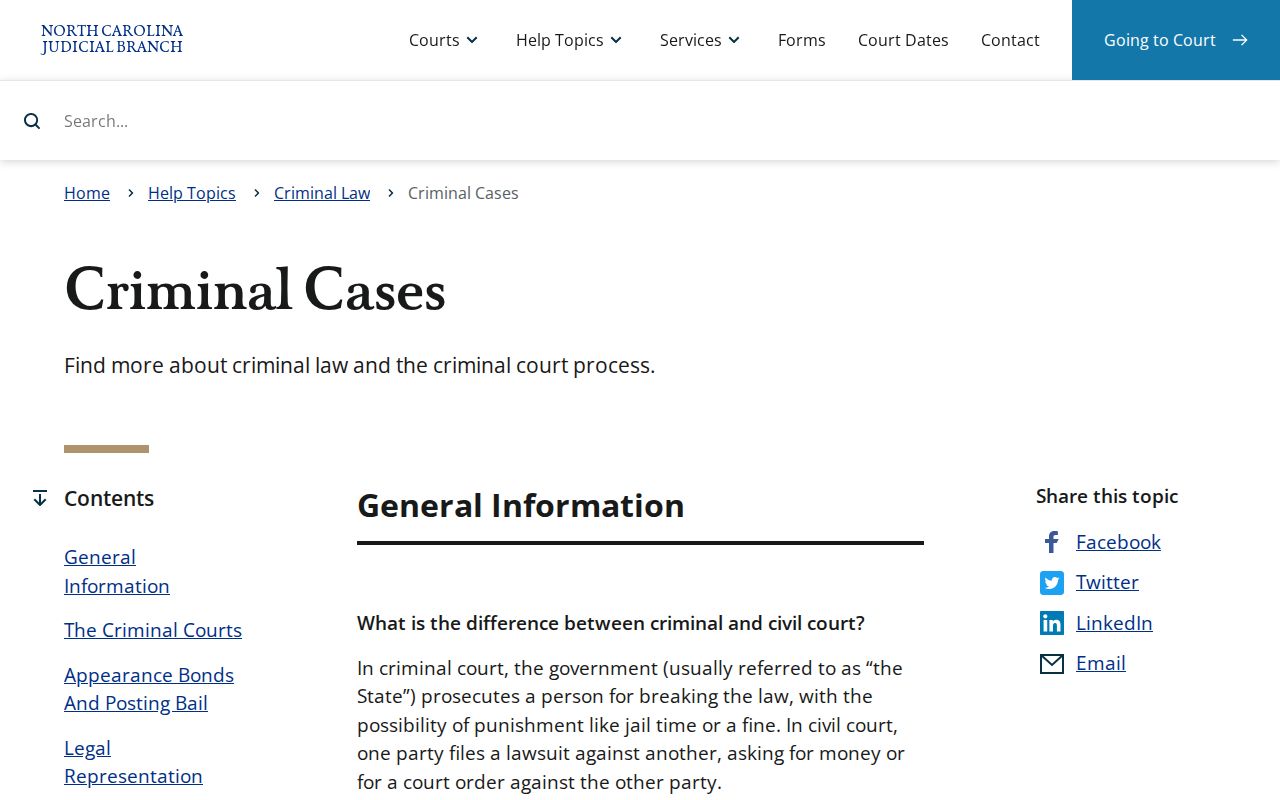 Rich Square criminal records North Carolina case process